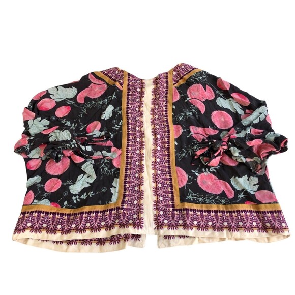 NWT Free People Cardigan Top Womens XS Abstract Artsy Print Tie Long Sleeve Boho - Picture 7 of 12